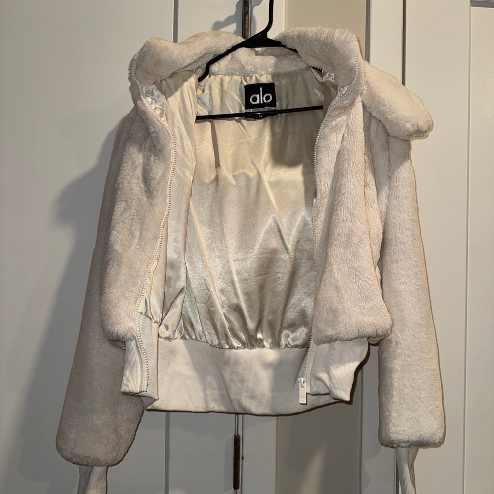 Alo Cream Faux Fur Jacket